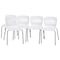 Flash Furniture White Plastic Stack Chairs with Lumbar Support, PK 5 5-RUT-NC618-WH-GG - alternate 4